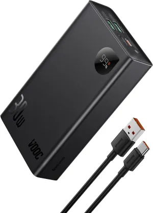Baseus 30W 20000mAh Power Bank, Laptop Portable Charger,Smart Digital Display, Compatible with iPhone 15/15 Plus/15 Pro/15 Pro Max, iPhone 14/13 Series, Samsung, MacBook, Dell, Steam Deck