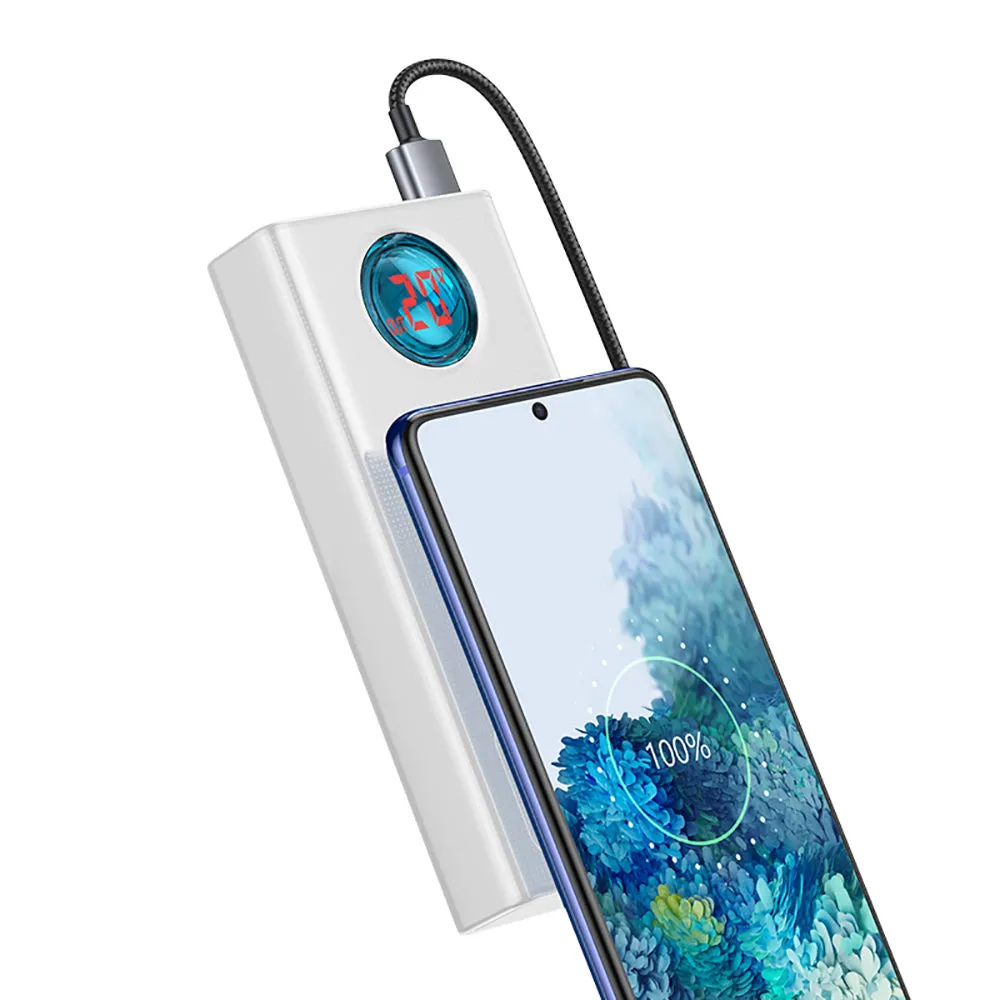 Baseus Amblight Digital Display Quick Charge Power Bank 30000mAh 65W - White
