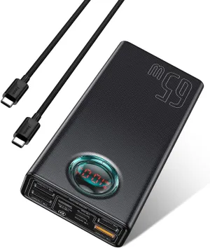 Baseus BS-30KP365 Amblight Digital Display Quick Charge Power Bank 30000mAh 65W | 8-Ports | for Laptop & Mobiles