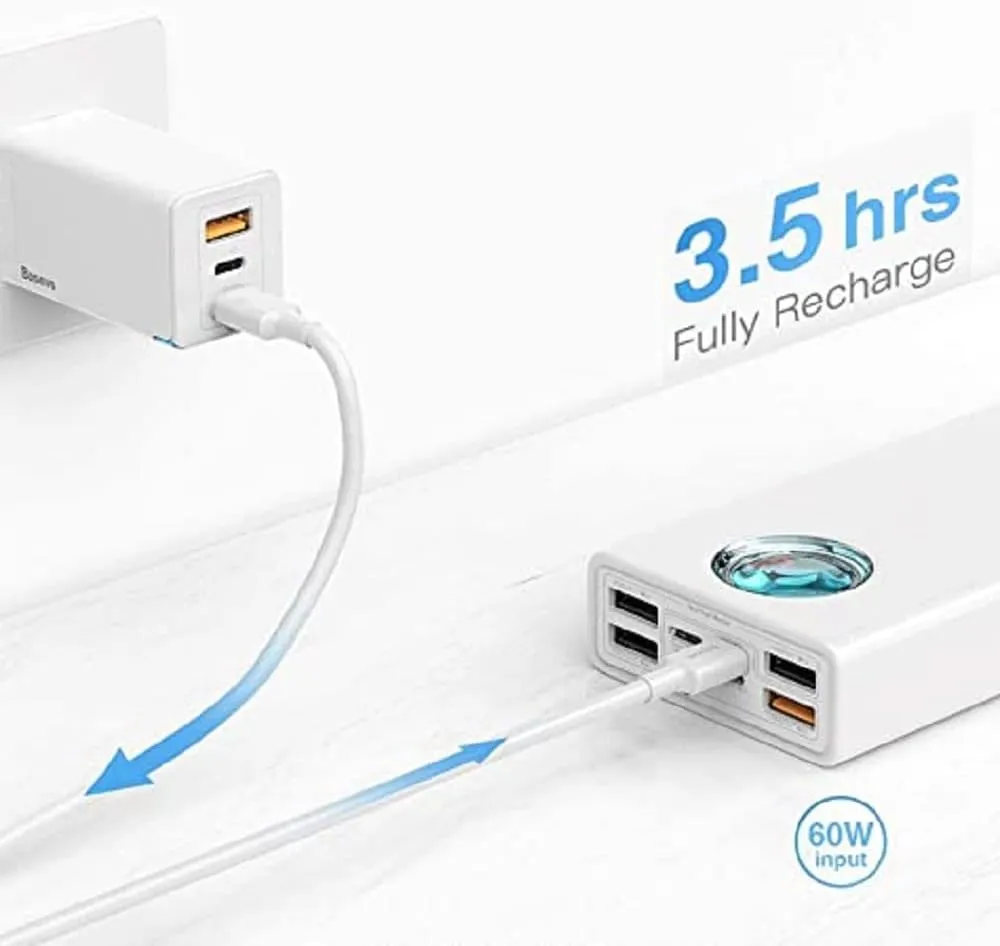 Baseus BS-30KP365 Amblight Digital Display Quick Charge Power Bank 30000mAh 65W | 8-Ports | for Laptop & Mobiles