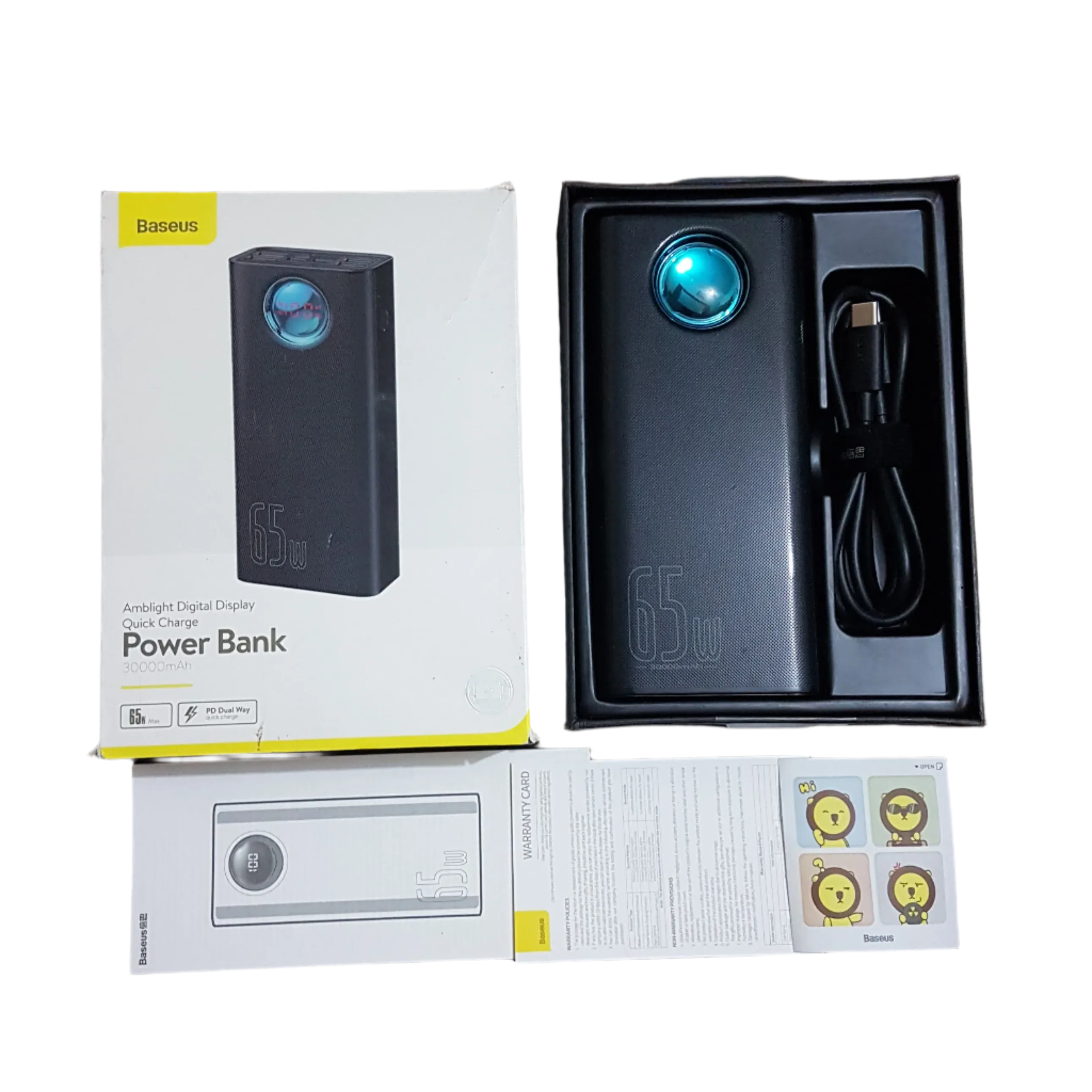 Baseus BS-30KP365 Amblight Digital Display Quick Charge Power Bank 30000mAh 65W | 8-Ports | for Laptop & Mobiles