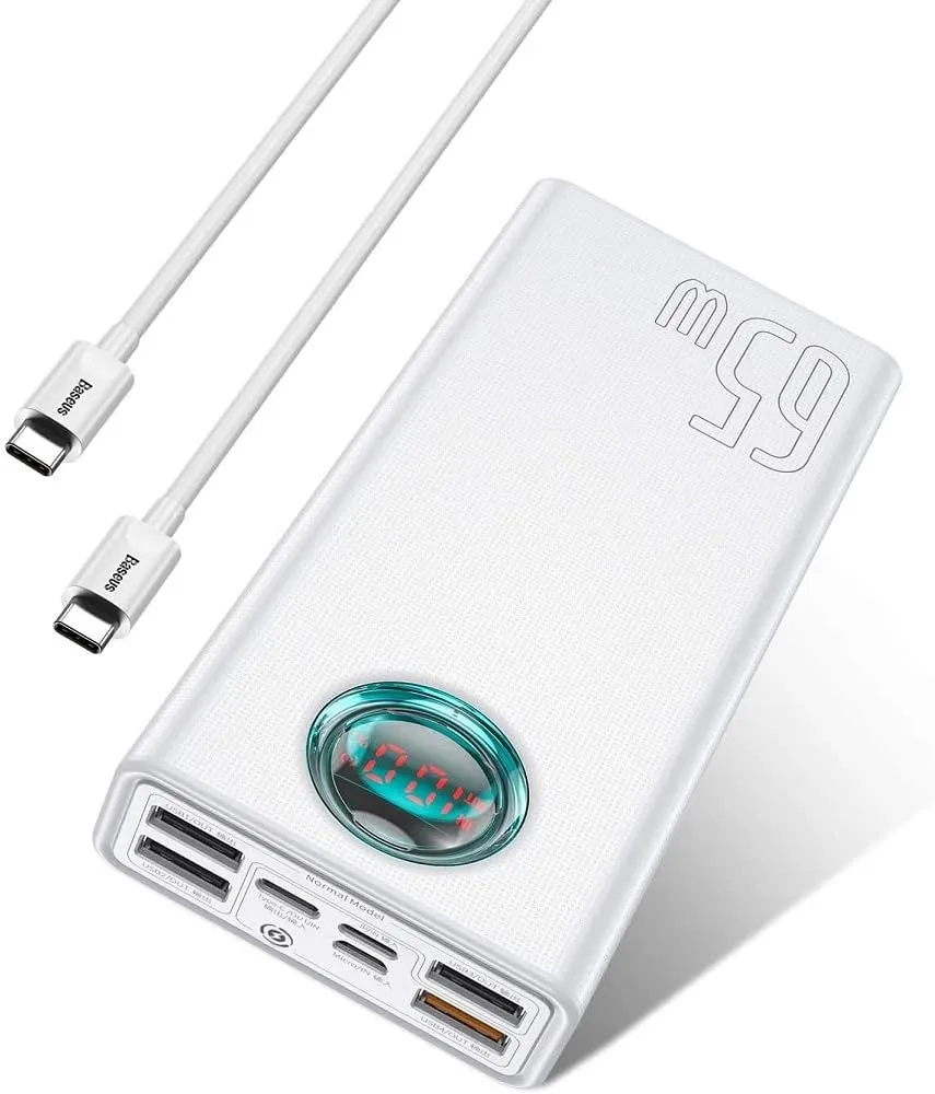 Baseus BS-30KP365 Amblight Digital Display Quick Charge Power Bank 30000mAh 65W | 8-Ports | for Laptop & Mobiles