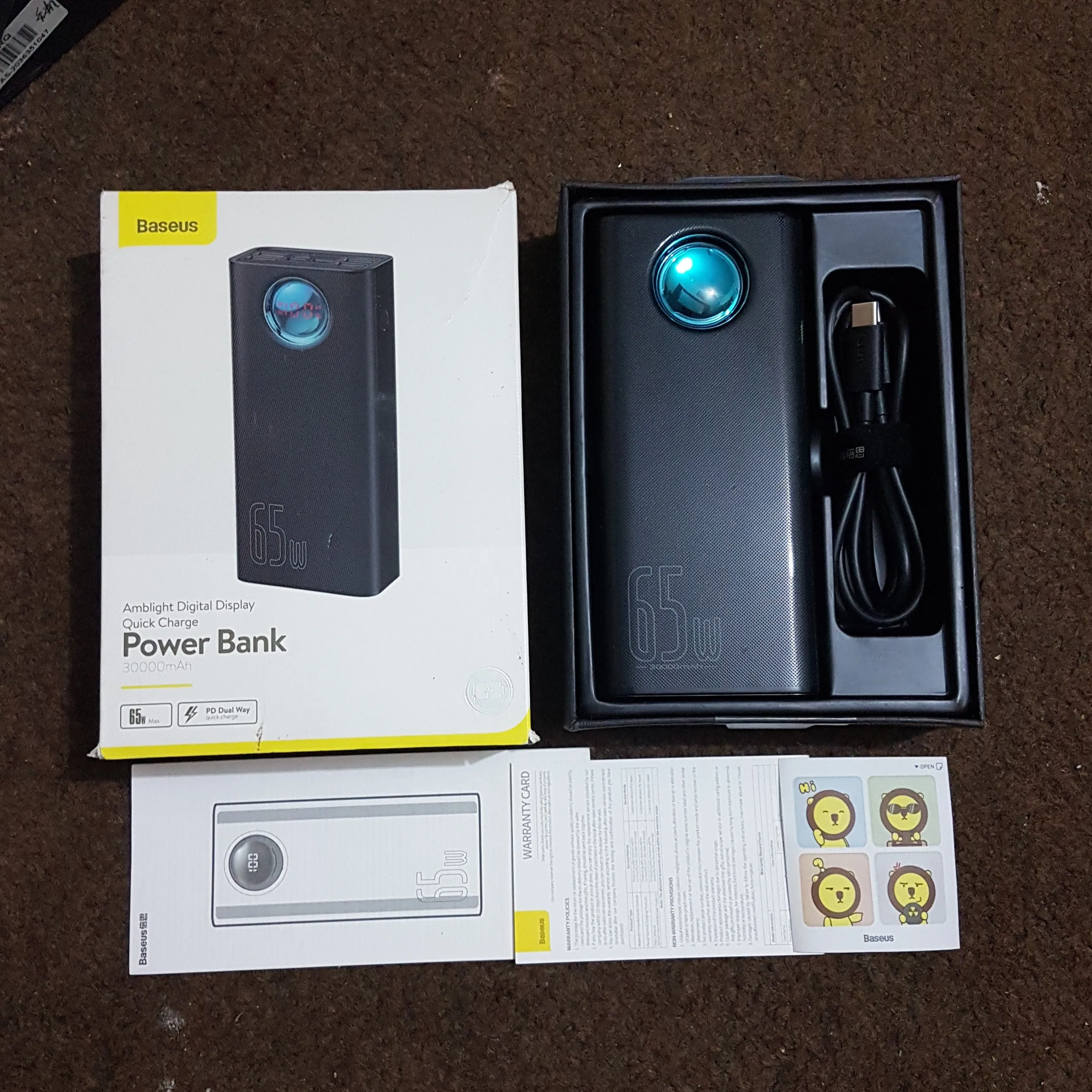 Baseus BS-30KP365 Amblight Digital Display Quick Charge Power Bank 30000mAh 65W | 8-Ports | for Laptop & Mobiles