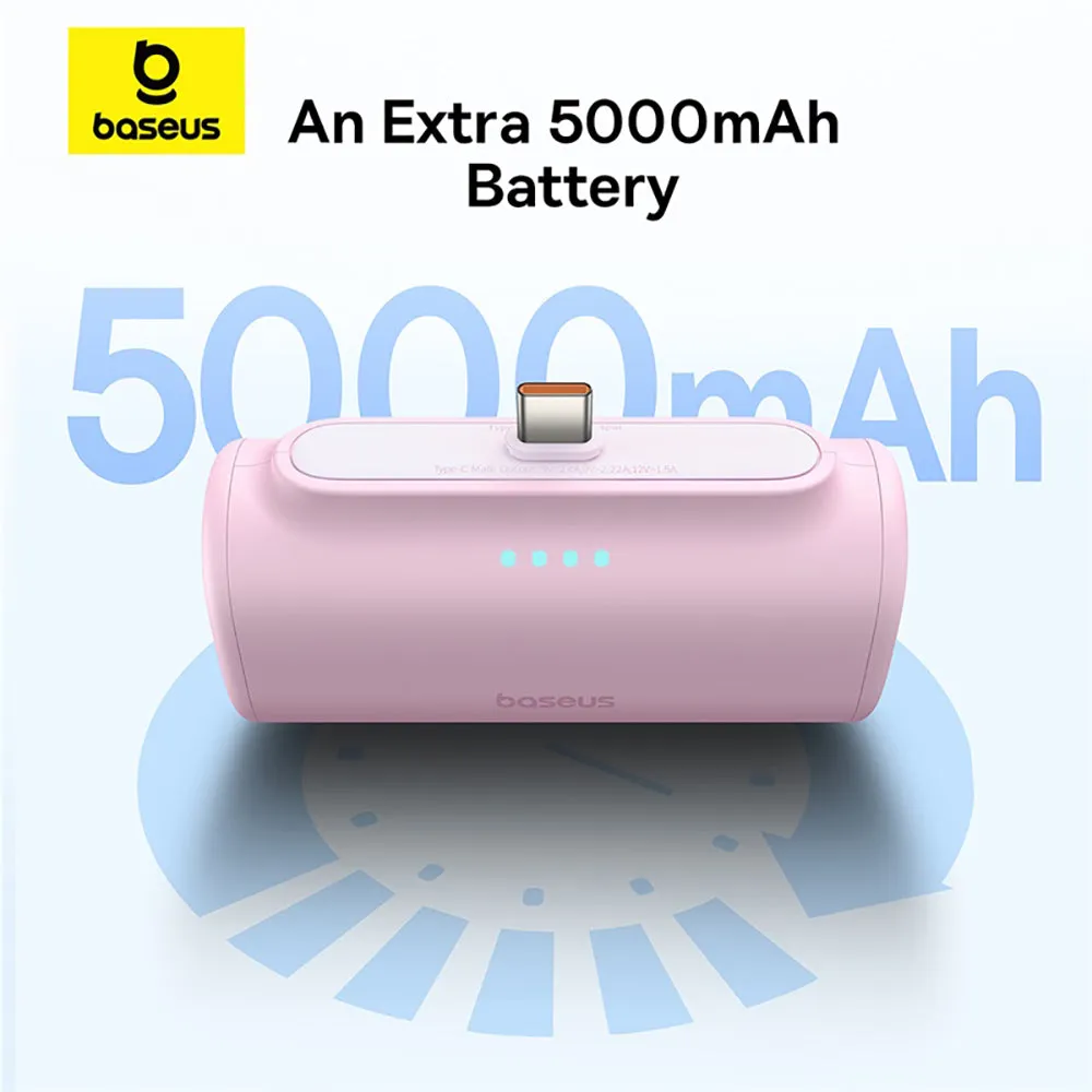 Baseus Compact Fast Charging Power Bank Type-C Edition 5000mAh 20W - Floating Pink
