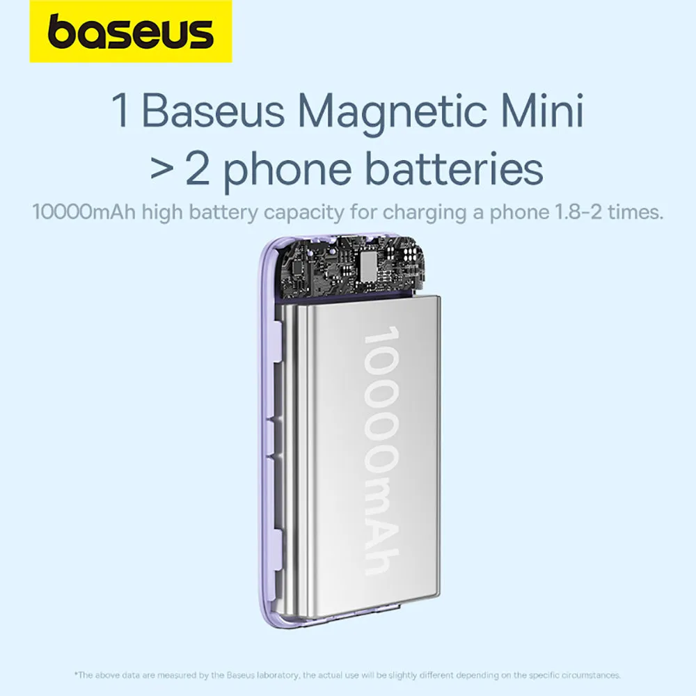 Baseus Magnetic Mini Air Wireless Fast Charge Power Bank 10000mAh 20W - Nebula Purple