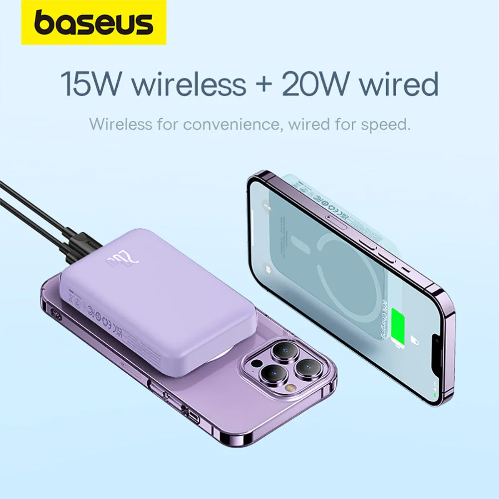 Baseus Magnetic Mini Air Wireless Fast Charge Power Bank 10000mAh 20W - Nebula Purple