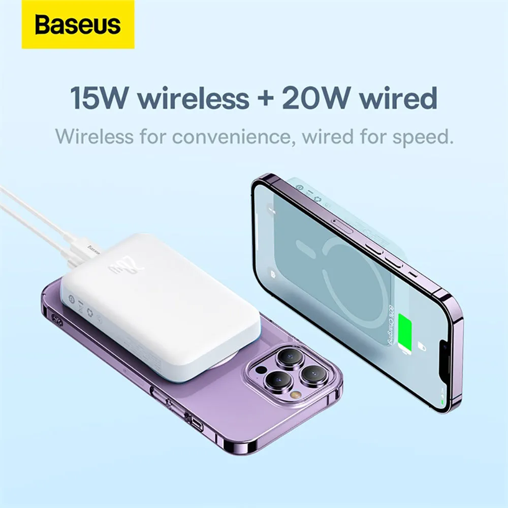 Baseus Magnetic Mini Wireless Fast Charge Power Bank 10000mAh 20W - Starlight White