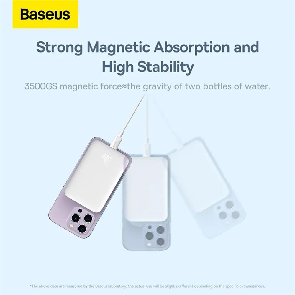 Baseus Magnetic Mini Wireless Fast Charge Power Bank 10000mAh 20W - Starlight White