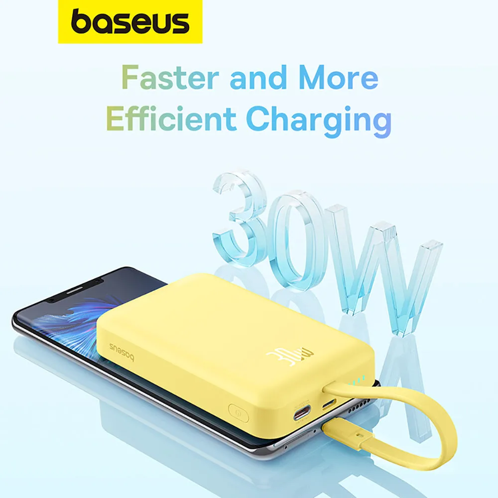 Baseus Magnetic Mini Wireless Fast Charging Power Bank Type-C 10000mAh 30W - Fresh Lemon Yellow