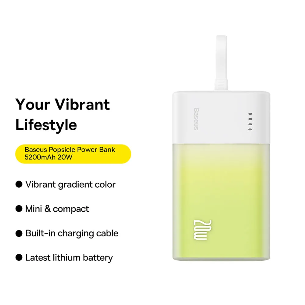 Baseus Popsicle Power Bank Type-C 5200mAh 20W - Pine Green