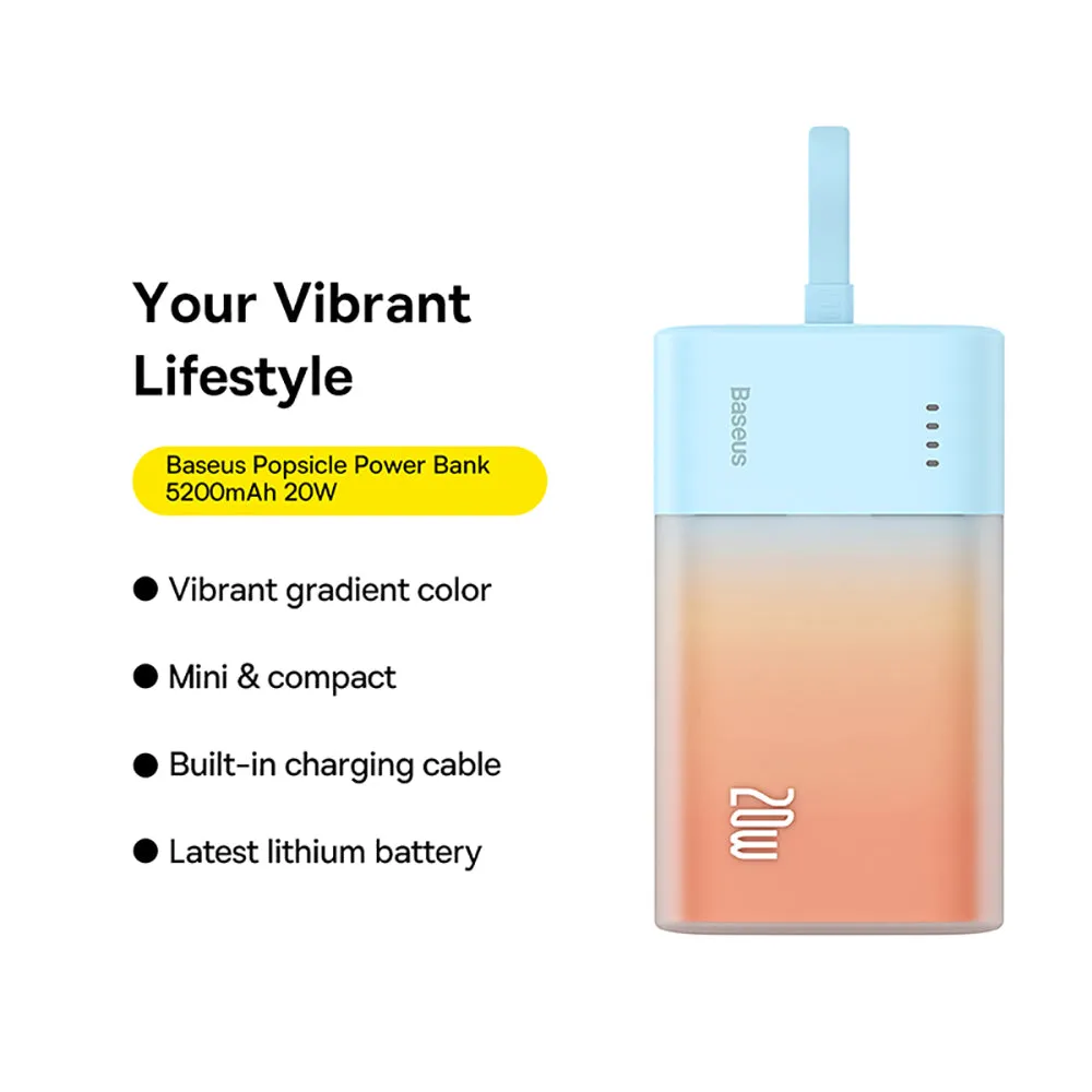 Baseus Popsicle Power Bank Type-C 5200mAh 20W - Sunset Orange