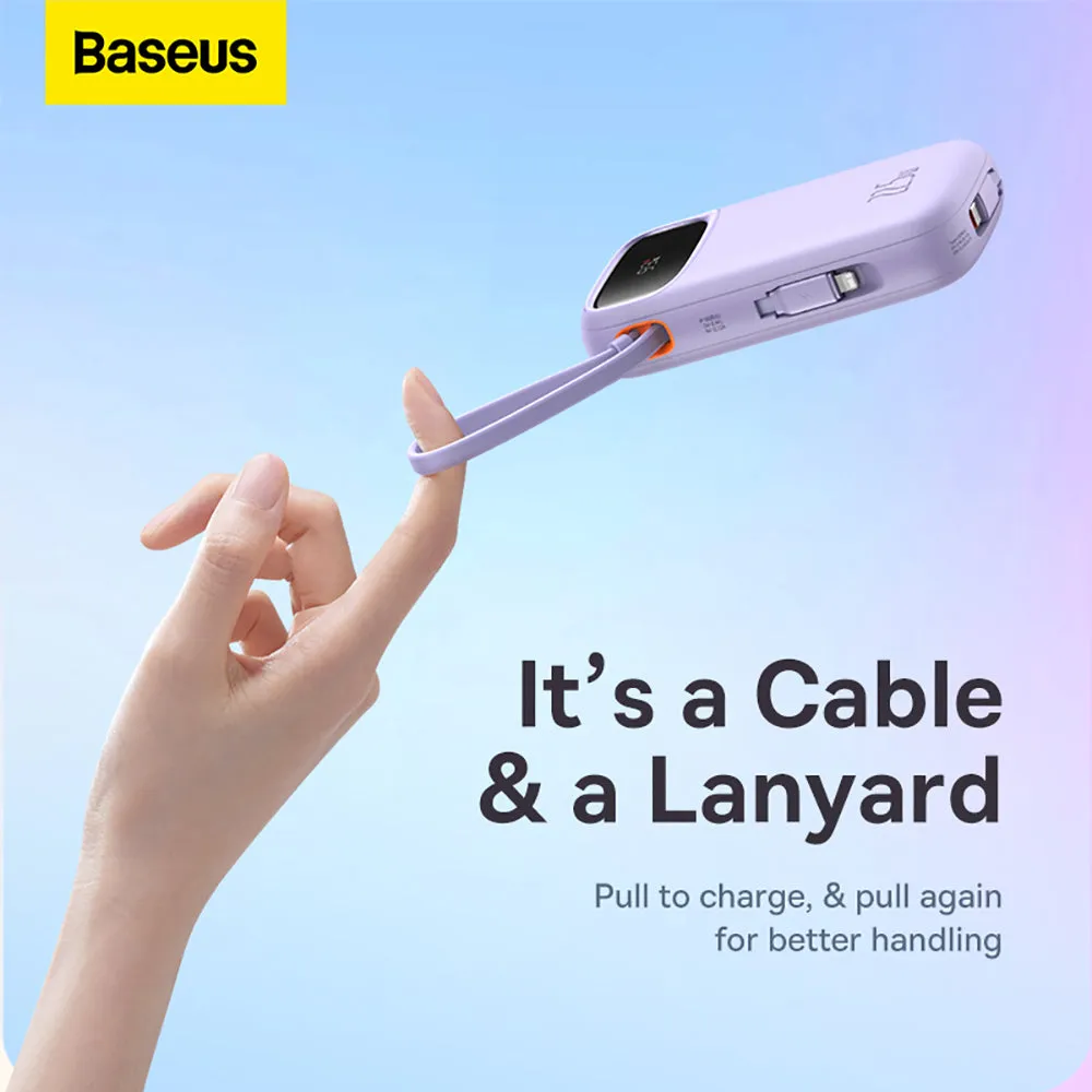 Baseus Qpow2 Dual-Cable Fast Charging Power Bank 10000mAh 22.5W - Nebula Purple