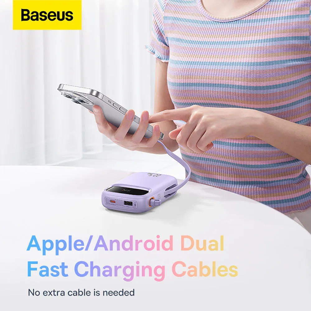 Baseus Qpow2 Dual-Cable Fast Charging Power Bank 10000mAh 22.5W - Nebula Purple