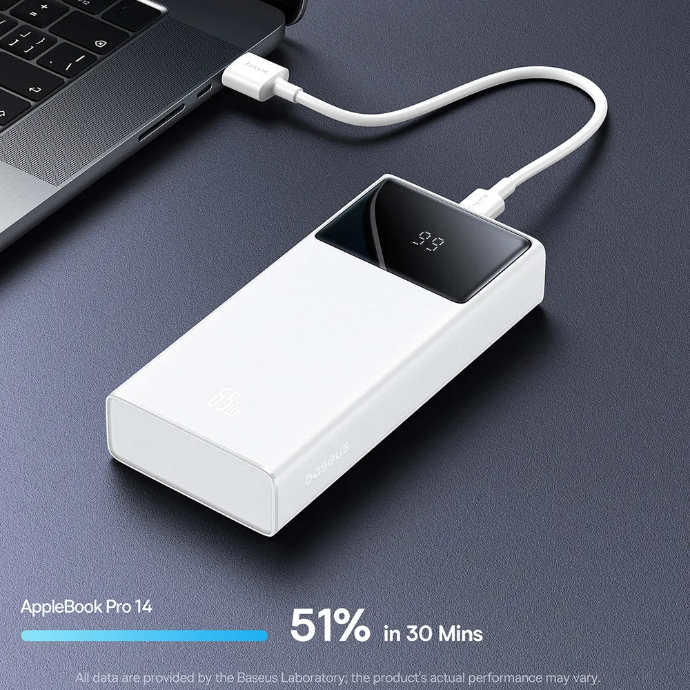 Baseus Star Lord Digital Display Fast Charging Power Bank 20000mAh 65W - Moonlight White