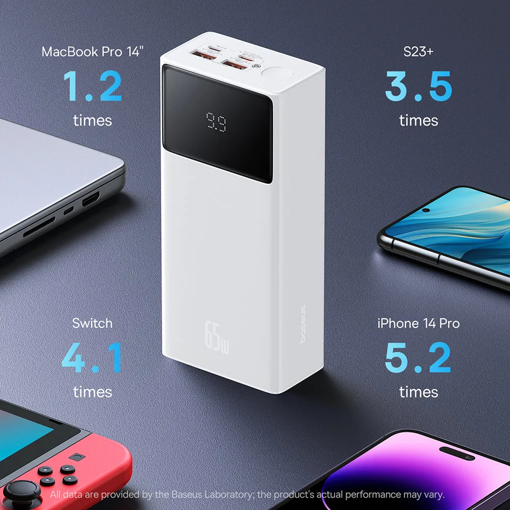 Baseus Star Lord Digital Display Fast Charging Power Bank 30000mAh 65W - Moon White