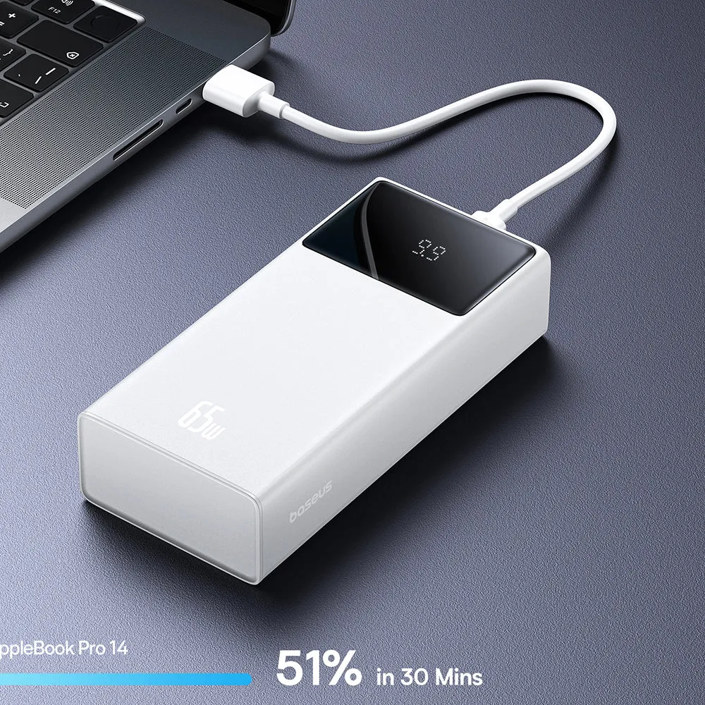 Baseus Star Lord Digital Display Fast Charging Power Bank 30000mAh 65W - Moon White