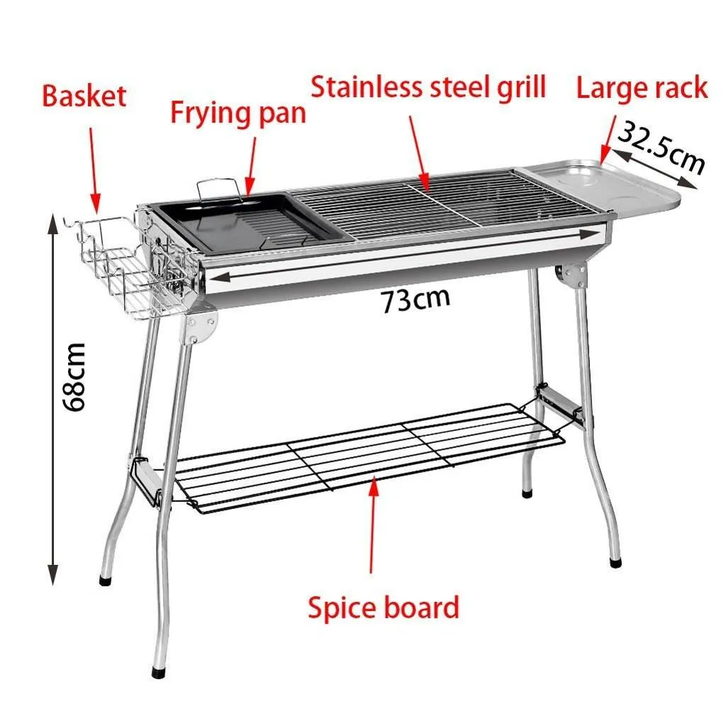 BBQ Grill Barbecue Set Charcoal Kabob Stove Portable Foldable Camping Picnic