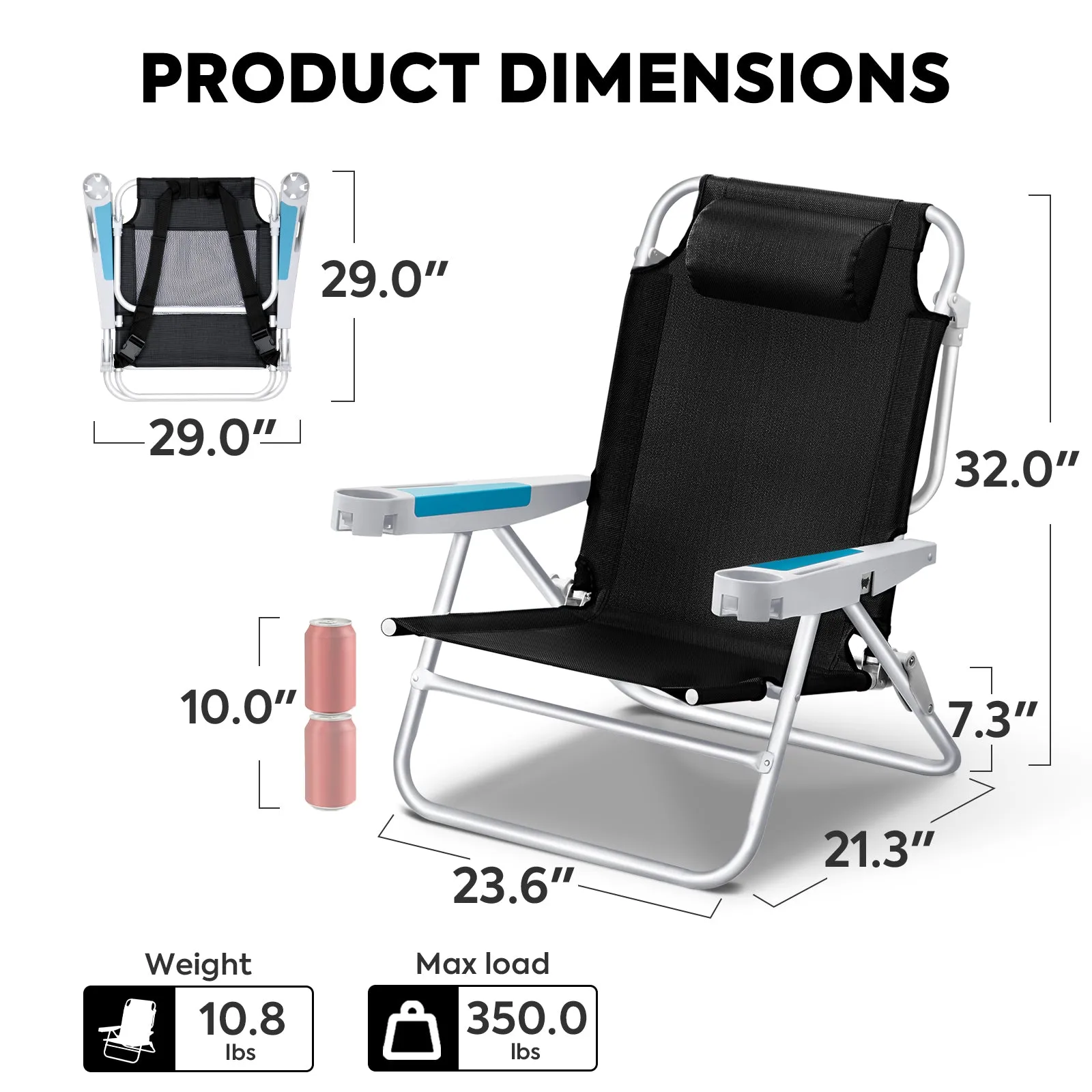 BC75 Extra-Wide Backpack Beach Chair | ICECO