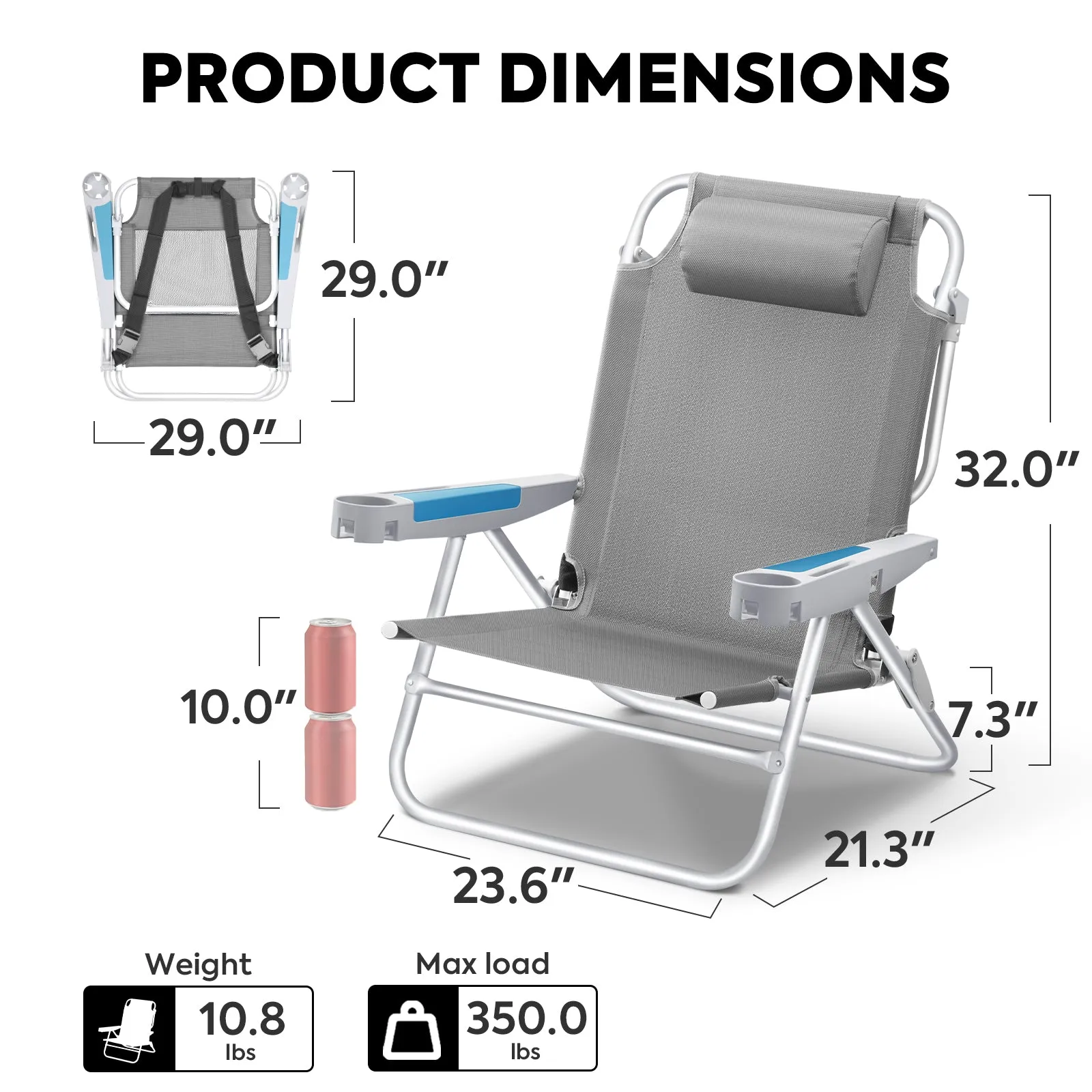 BC75 Extra-Wide Backpack Beach Chair | ICECO