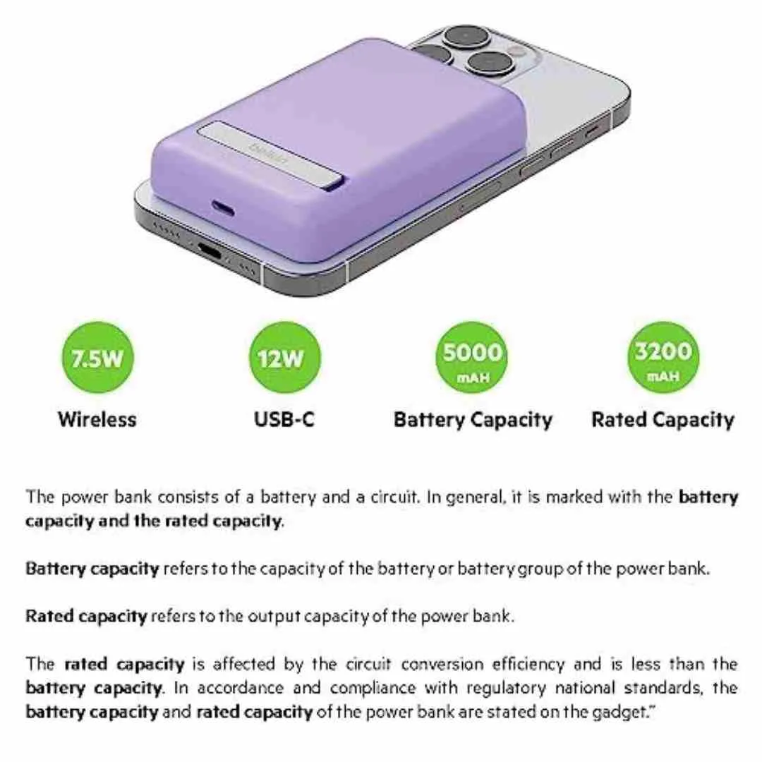 Belkin 5000 mAH Magsafe Wireless Power Bank Purple