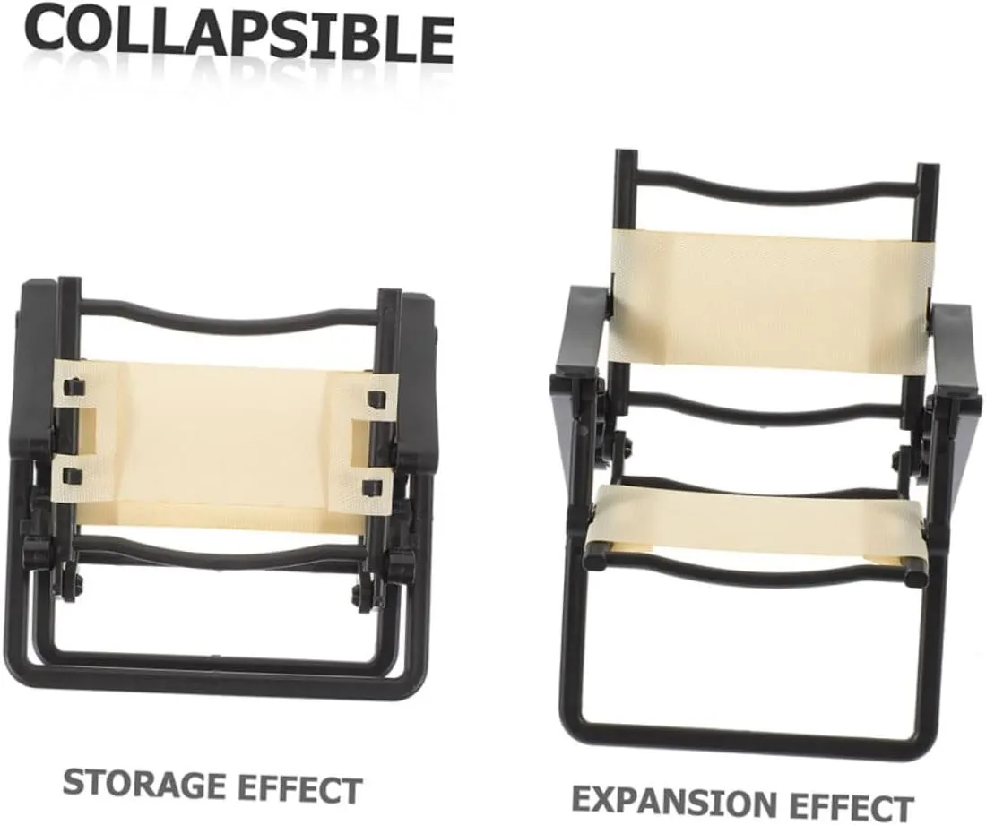 BESPORTBLE 4sets Micro Landscape Miniature Chair Miniature Beach Chair Model Dollhouse Furniture Folding Simulated Beach 2pcs*4