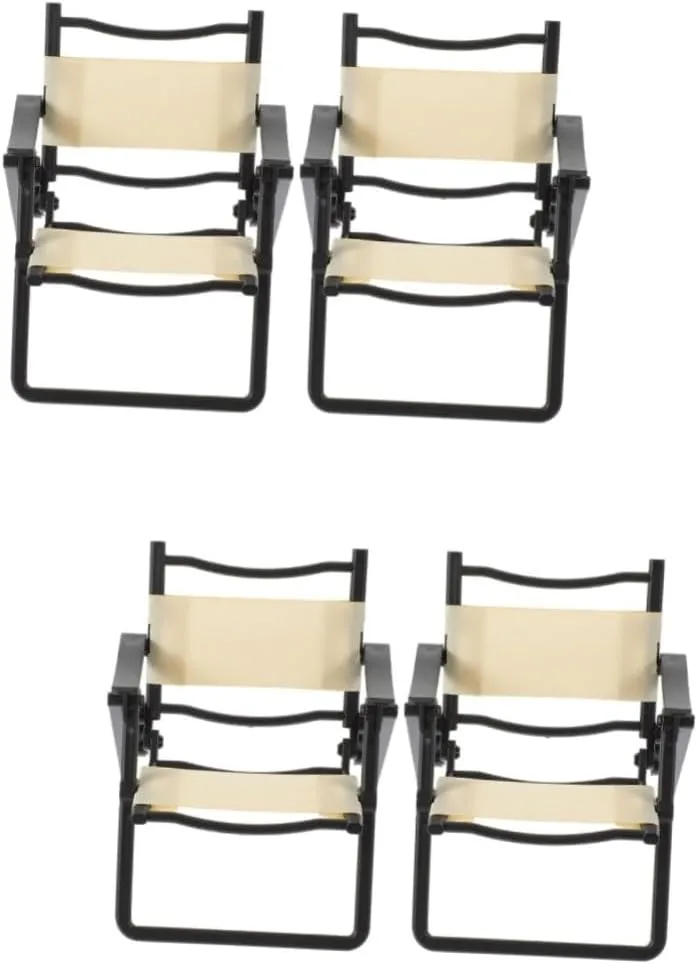 BESPORTBLE 4sets Micro Landscape Miniature Chair Miniature Beach Chair Model Dollhouse Furniture Folding Simulated Beach 2pcs*4