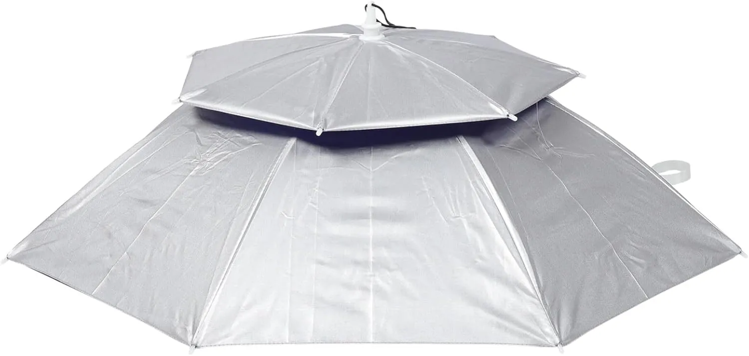 BESPORTBLE Fishing Umbrella Hat Folding Adjustable Sun Rain Cap Double-layer Umbrella Headwear Fishing Cap Beach Umbrella
