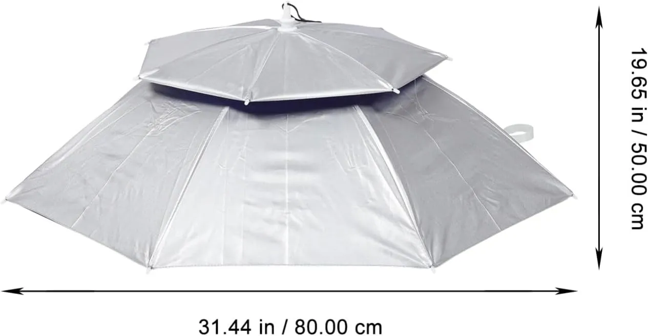 BESPORTBLE Fishing Umbrella Hat Folding Adjustable Sun Rain Cap Double-layer Umbrella Headwear Fishing Cap Beach Umbrella