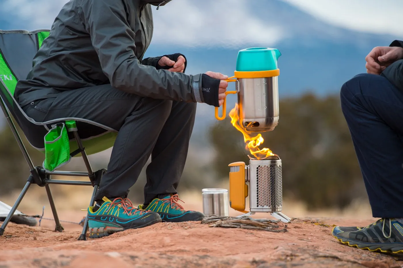 BIOLITE CAMPSTOVE 2, FLEXLIGHT, PORTABLE GRILL, KETTLEPOT SURVIVAL GEAR COMBO