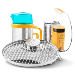 BIOLITE CAMPSTOVE 2, FLEXLIGHT, PORTABLE GRILL, KETTLEPOT SURVIVAL GEAR COMBO