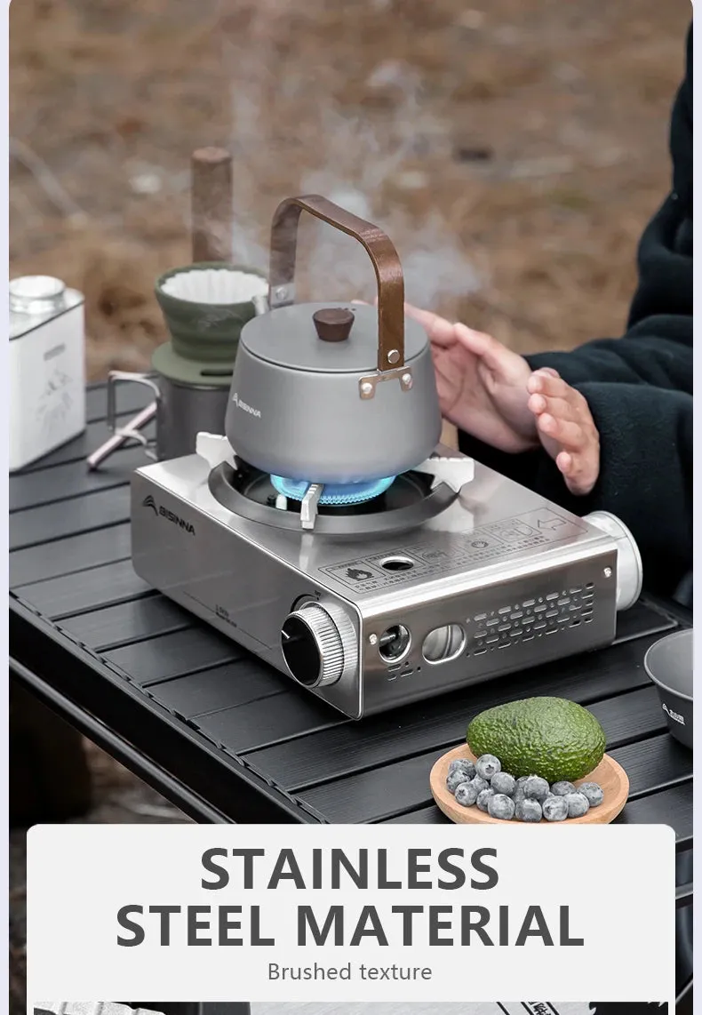 BISINNA Camping Gas Stove Portable Stainless Steel Gas Burner Cassette Furnace for Picnic Hiking Trips