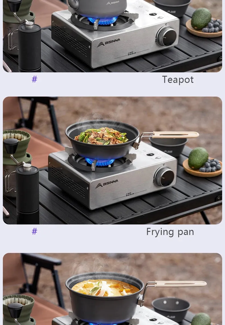 BISINNA Camping Gas Stove Portable Stainless Steel Gas Burner Cassette Furnace for Picnic Hiking Trips