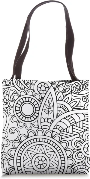 Black and White Choose Your Own Colors Abstract Floral Tote Bag