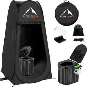 BlackTerra Portable Toilet for Adults - Portable Toilet for Camping Privacy Outdoor Bathroom Tent XL Portable Toilet Set for Adults