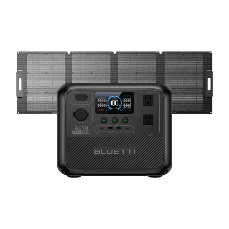 BLUETTI AC70 Portable Power Station with Solar Panel US Plug