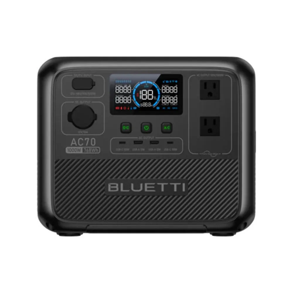 BLUETTI AC70 Portable Power Station with Solar Panel US Plug