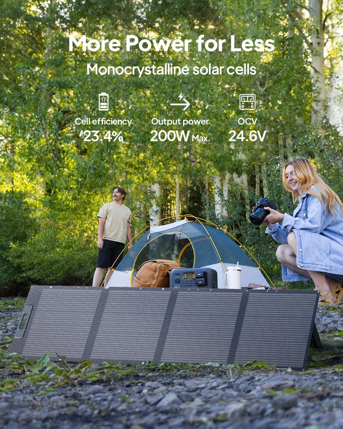 BLUETTI Solar Generator AC200L with 200W Solar Panel (Ships Separately), 2,048Wh LiFePO4 Battery Backup w/ 4 2,400W AC Outlets (3,600W Power Lifting), for Camping, Home Use, Emergency