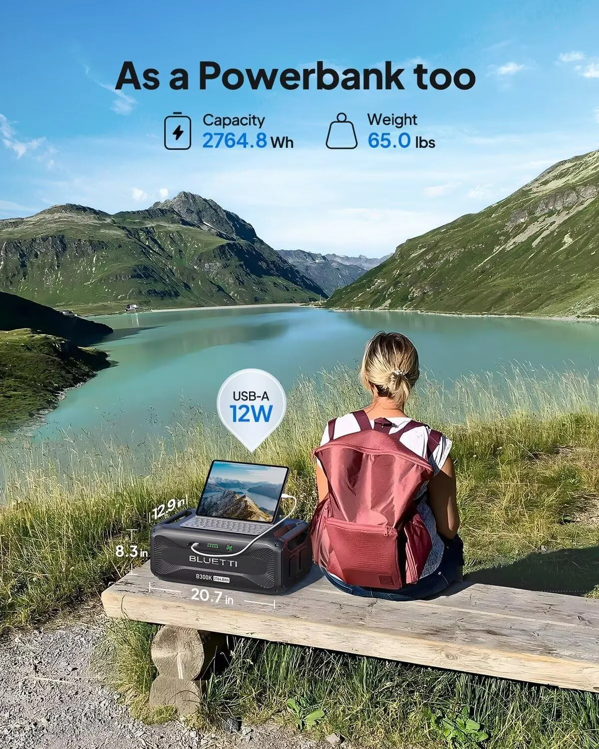 BLUETTI Solar Generator AC500 & B300K Expansion Battery, 2,764.8Wh LiFePO4 Battery Generator w/ 6 5,000W AC Outlets (10KW Peak), 50A NEMA 14-50R, Modular Power System for Home Use, Emergency