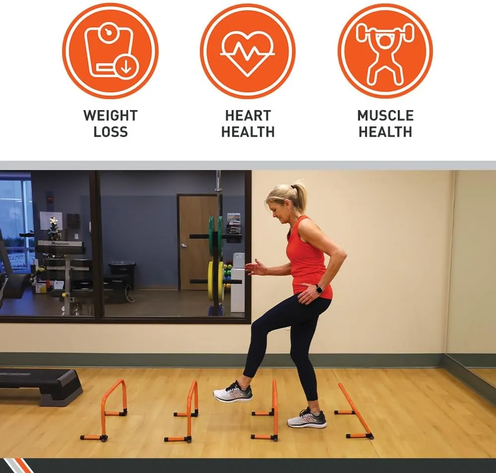 Body Sport Adjustable Athletic Speed Training Hurdles, Jumping & Speed Training Fitness Equipment, Hurdles for Track & Field, Basketball, Soccer & More, Set of 5
