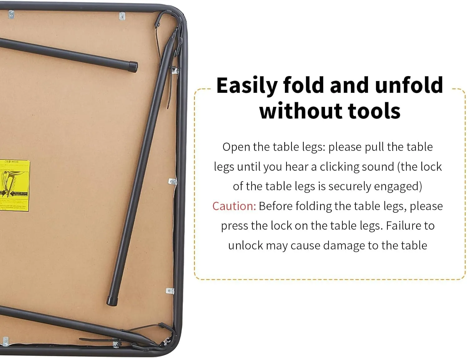 BOOSDEN Foldable Table, Folding Tables for Indoor and Outdoor Use, 2.6 ft Square Card Table, Collapsible Design, Lightweight and Durable, Fold Up Tables, Ideal for Camping, Dining, Picnic, Black