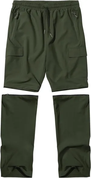 Boys Hiking Cargo Pants Kids Convertible Lightweight Quick Dry Girls Outdoor Waterproof Zip Off School Trousers