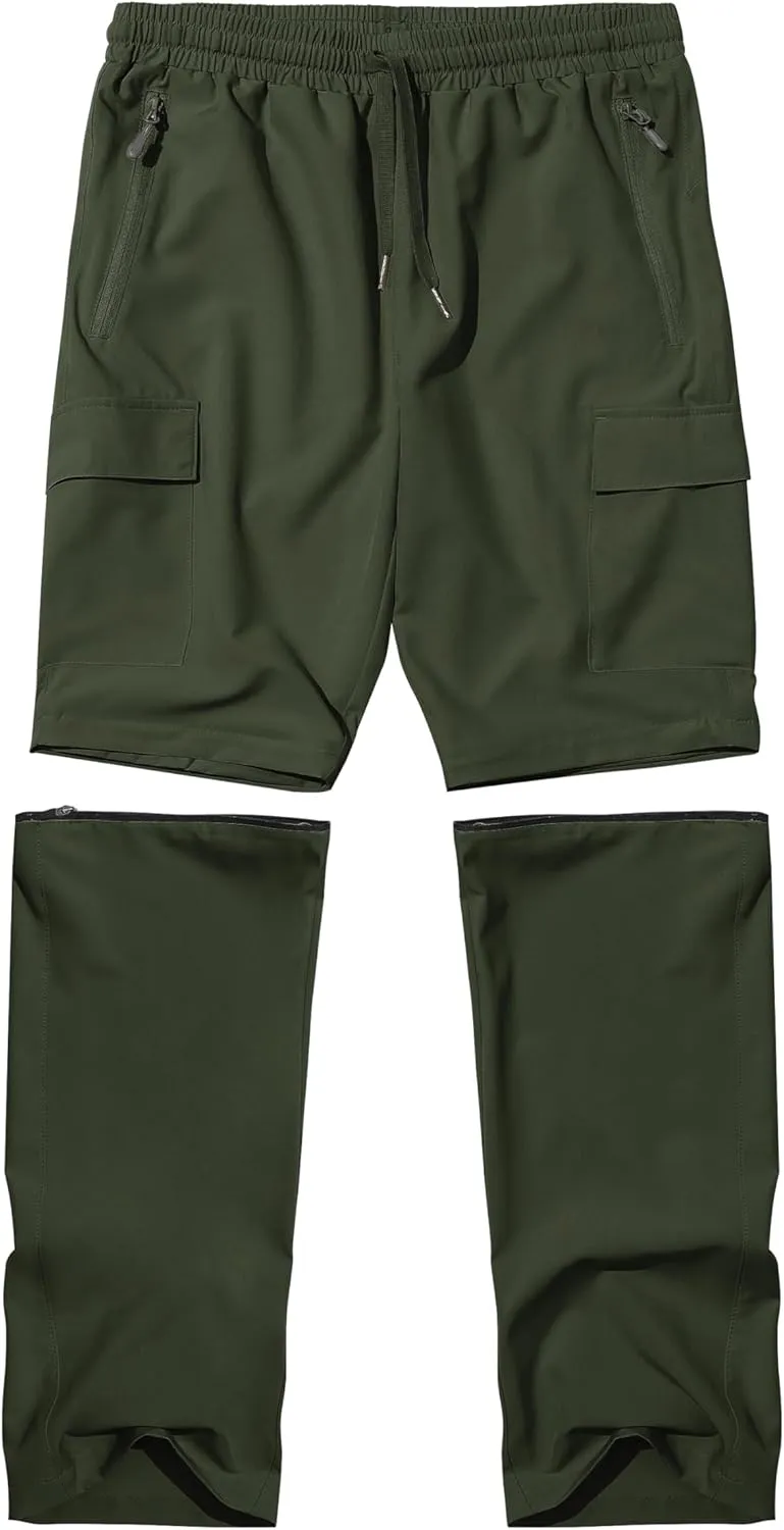 Boys Hiking Cargo Pants Kids Convertible Lightweight Quick Dry Girls Outdoor Waterproof Zip Off School Trousers