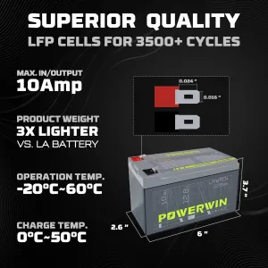 BT10 12.8v 10Ah LiFePO4 Battery 128Wh Deep Cycle 4000  cycles & Built-in BMs,Solar, uPs, Of-Grid, Electric Toys
