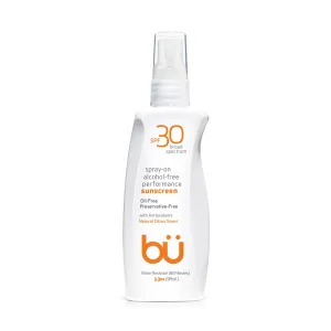 Bu SPF 30 Ultrafine WOWmist Sunscreen Spray - Clear, Non Greasy, Non Toxic, Non Comedogenic. Sweat & Water-Resistant. Travel, Sport, Sensitive Skin (Natural Citrus, 3.3 oz)
