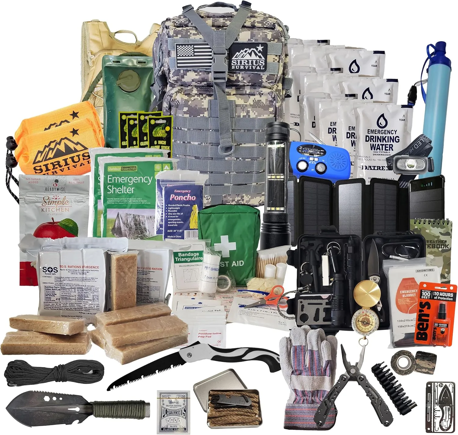 Bug Out Bag - Premium Bugout Backpack Pre-Packed Survival Kit - Ultimate Bug Out Bag Backpack Survival Kit - Comprehensive Survival Bag - Go Bag Emergency Backpack