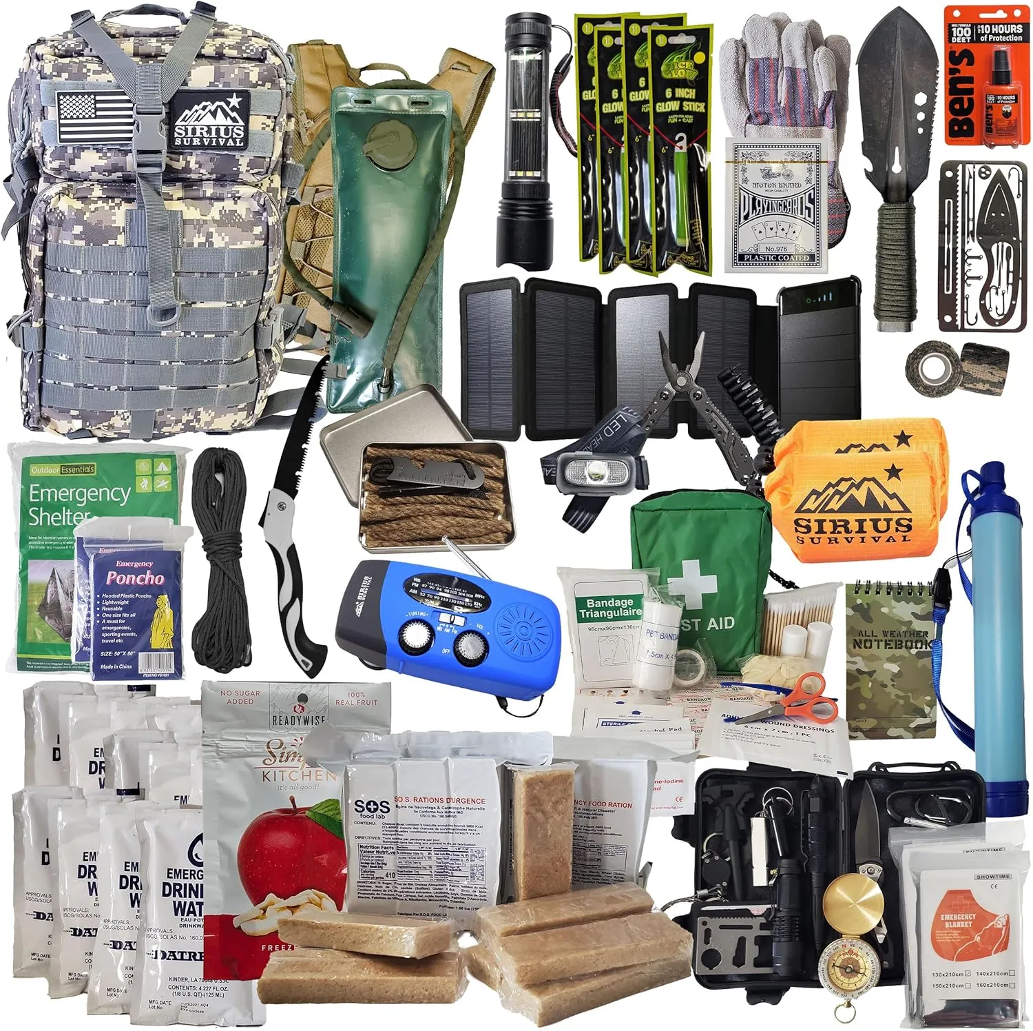 Bug Out Bag - Premium Bugout Backpack Pre-Packed Survival Kit - Ultimate Bug Out Bag Backpack Survival Kit - Comprehensive Survival Bag - Go Bag Emergency Backpack