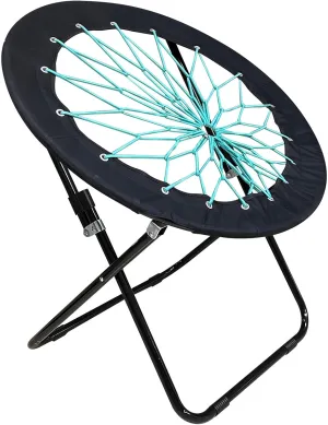 Bungee Chair Portable Foldable, Dish Bunjo Game Chair for Outdoor and Indoor and Camping and BBQ (Pink) (Small Black)