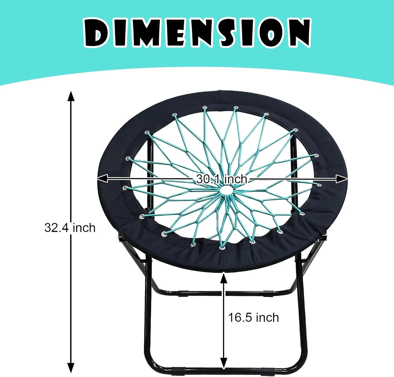 Bungee Chair Portable Foldable, Dish Bunjo Game Chair for Outdoor and Indoor and Camping and BBQ (Pink) (Small Black)