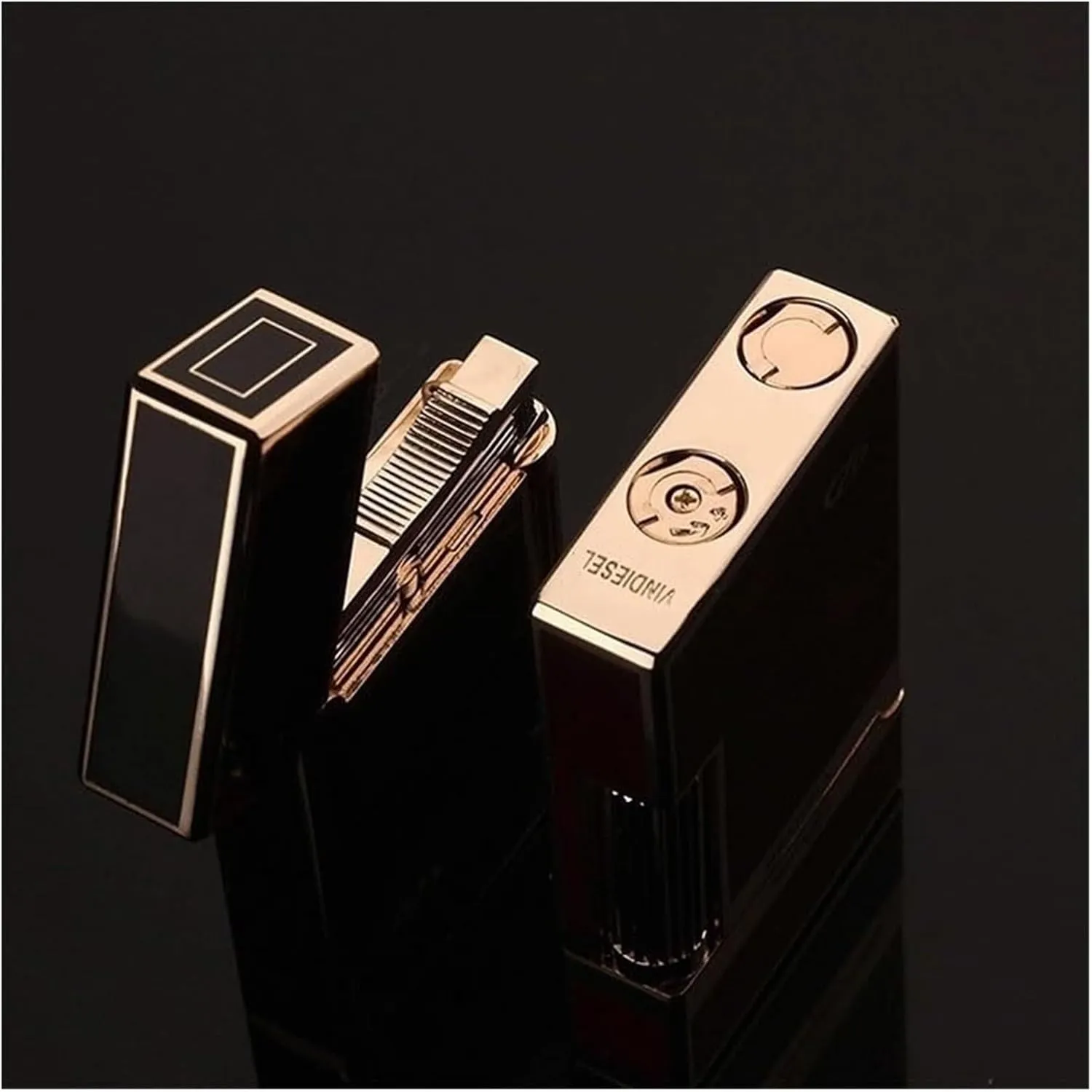 Butane Side Slide Lighter, Classic Grinding Wheel Lighter, Metal Bright Tone Lighter, Adjustable Soft Flame Lighter Refillable Lighter for Outdoor Use, Gift for Men(Silver 1)