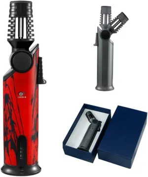 Butane Torch Lighter,Adjustable Jet Flame,high Temperature Resistance for Candles,Camping,Outdoor Barbecue(Red)